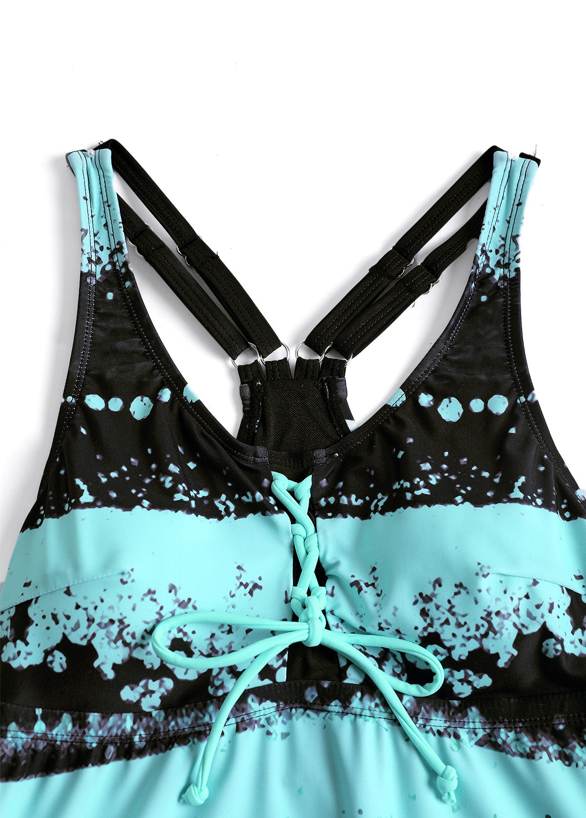 Tankíni Estampado Com Amarração Frontal E Bermuda Fitness