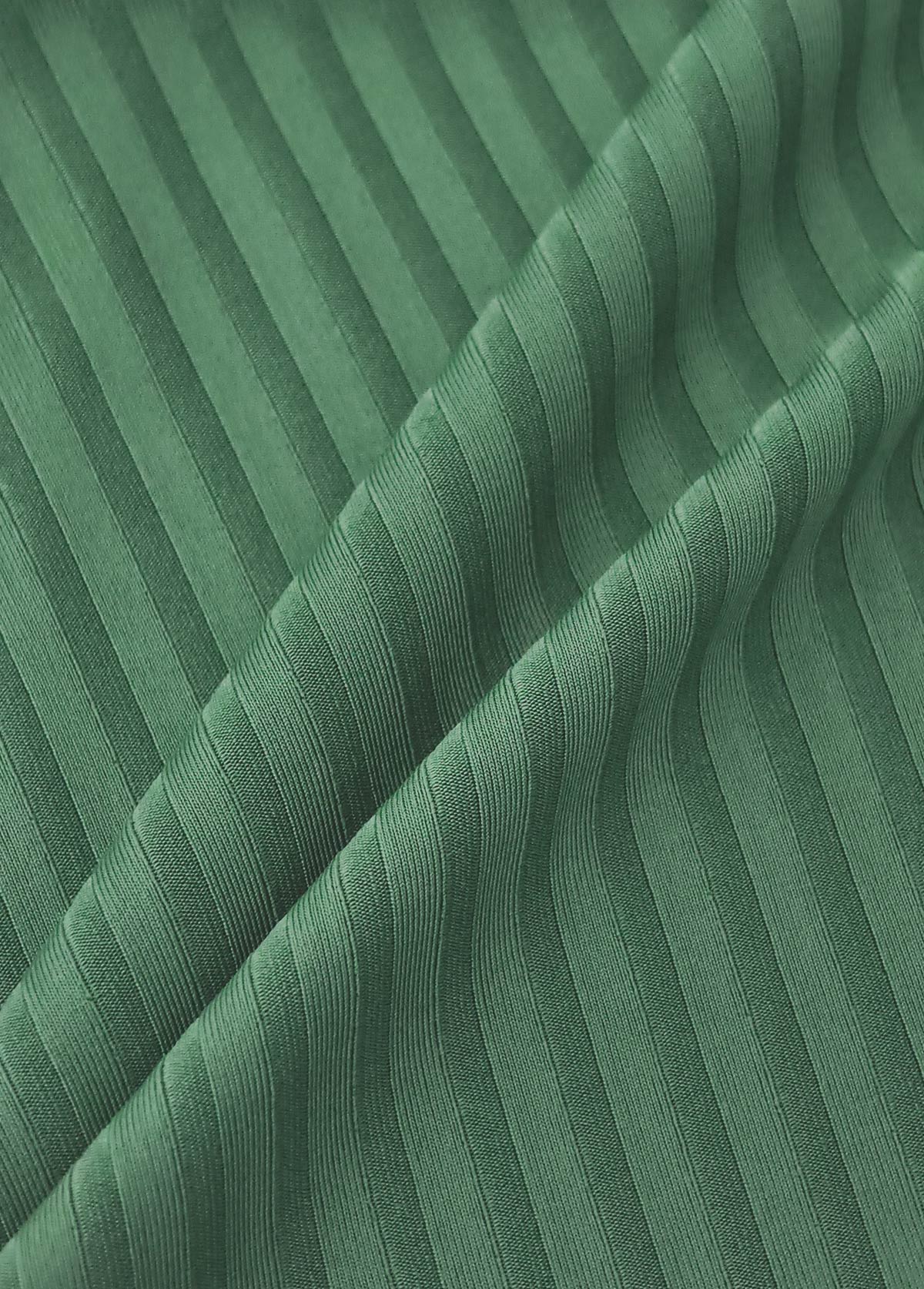 Tankíni Canelado Com Alças Duplas E Estampa Botânica