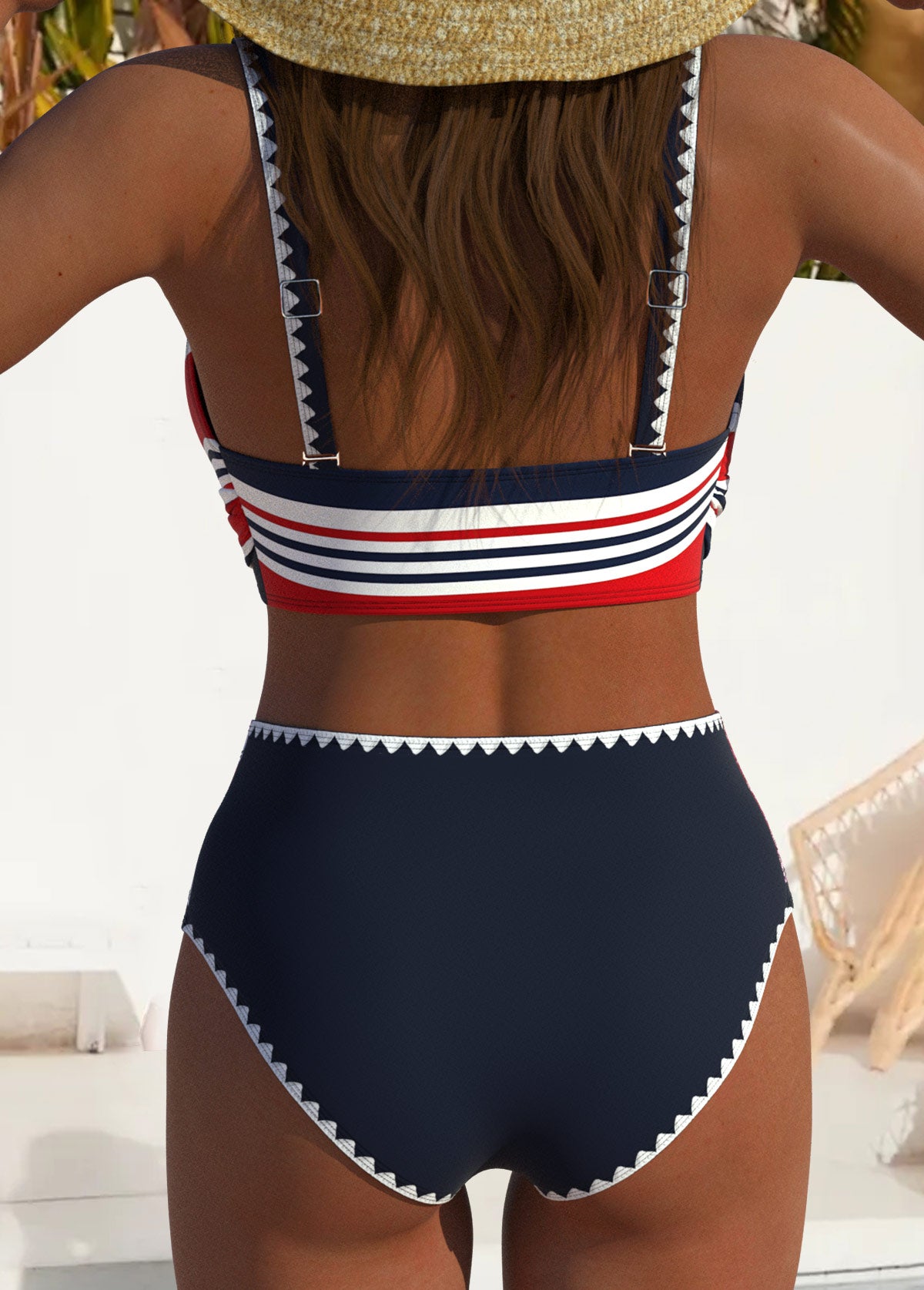 Biquíni Estampado Cintura Alta Com Top Transpassado