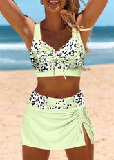 Conjunto Praia Estampado com Saia Lateral Ajustável