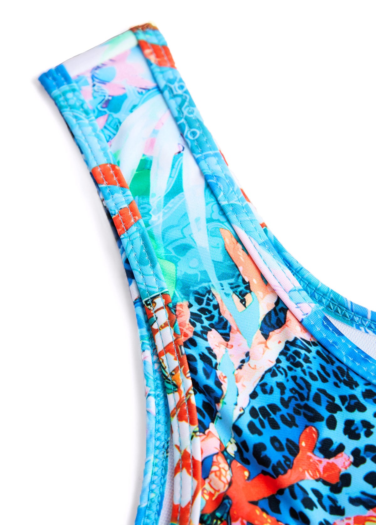 Tankíni Estampado Tropical Com Short Liso Ajustável